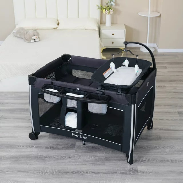 4-in-1 Standard Convertible Portable Upholstered Crib