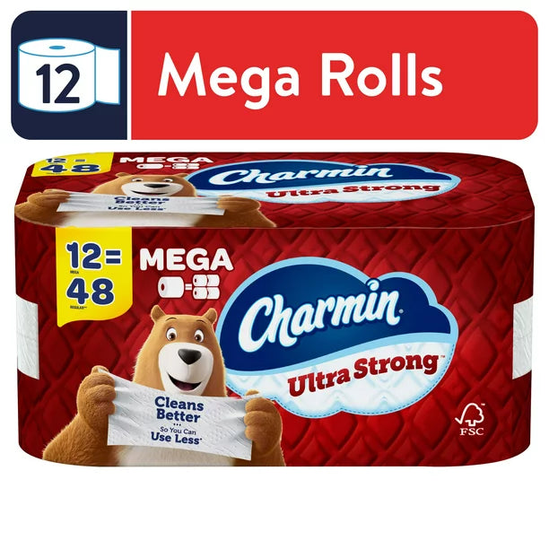 Charmin Ultra Strong Toilet Paper, 12 Mega Rolls