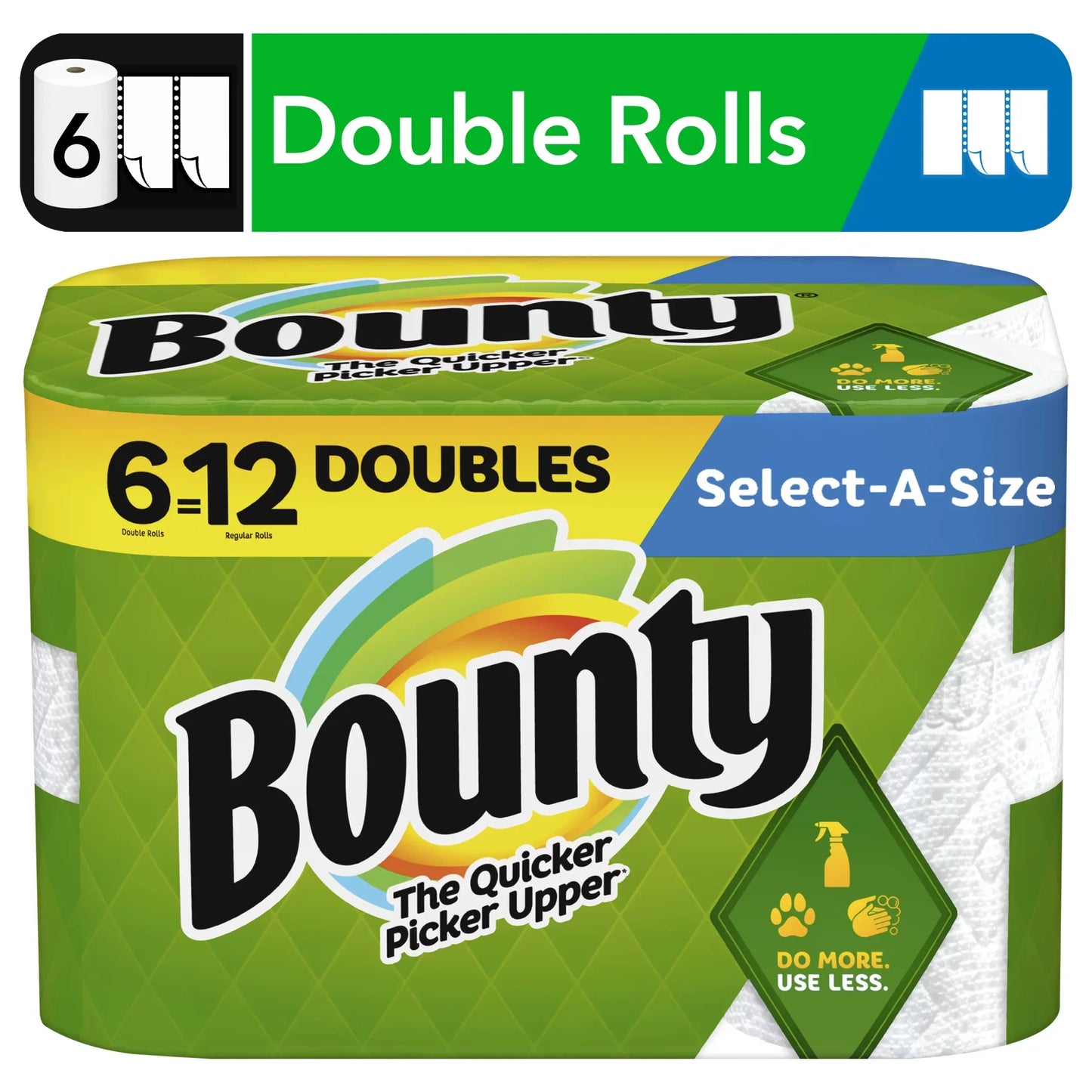 Bounty Select-A-Size Paper Towels, 6 Double Rolls, White