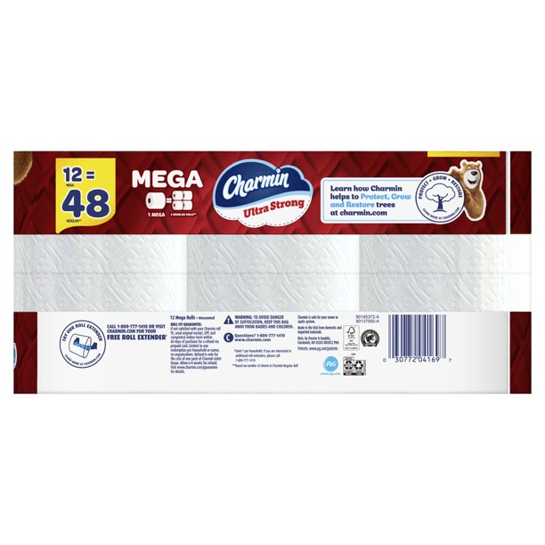 Charmin Ultra Strong Toilet Paper, 12 Mega Rolls